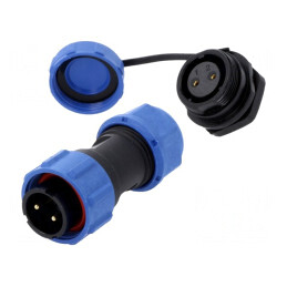 Conector Circular Tată-Mamă 2 Pin 3A IP67 500V Lipire