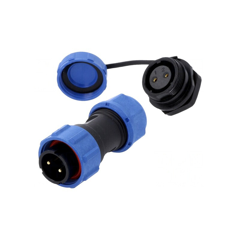 Conector Circular Tată-Mamă 2 Pin 3A IP67 500V Lipire | Electronic-mag.ro | Componente Electronice