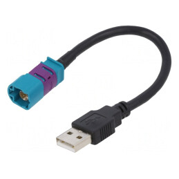 Adaptor antenă; Fakra,USB A mufă; Fakra HSD soclu,USB A mufă