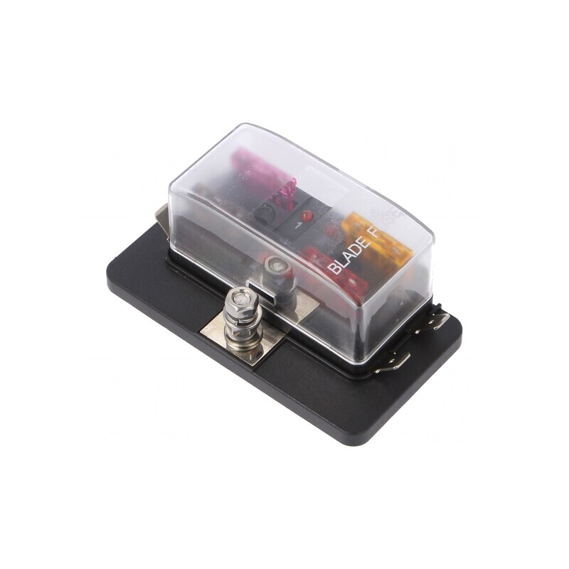 Splitter Alimentare Auto cu 4 Siguranțe și LED | Electronic-mag.ro | Componente Electronice