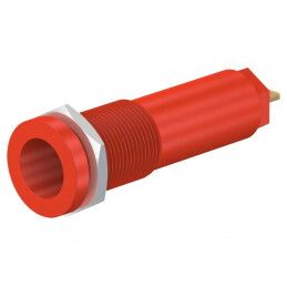 Soclu Banană 4mm 10A 1kV Roșu Aurit | Electronic-mag.ro | Componente Electronice