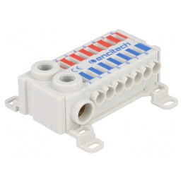 Bloc de Distribuție cu 2 Piste și 16 Borne, Lățime 58mm | Electronic-mag.ro | Componente Electronice