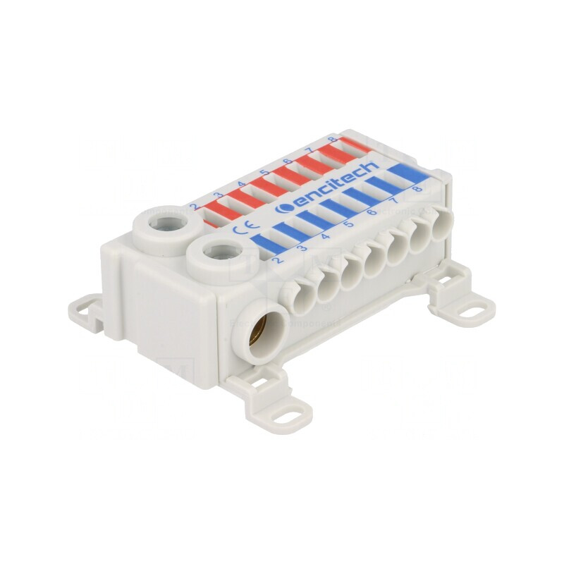 Bloc de Distribuție cu 2 Piste și 16 Borne, Lățime 58mm | Electronic-mag.ro | Componente Electronice