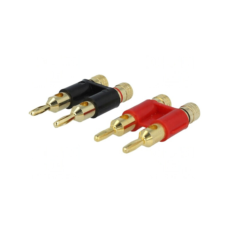 Conector Banană 4mm Aurit Dubli pe Cablu | Electronic-mag.ro | Componente Electronice