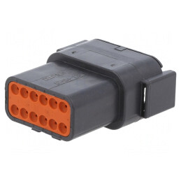 Conector DTM cablu-cablu tată pin 12 negru | Electronic-mag.ro | Componente Electronice
