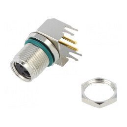 Conector M8 Mamă 2 PIN 90° PCB 4A IP68 | Electronic-mag.ro | Componente Electronice