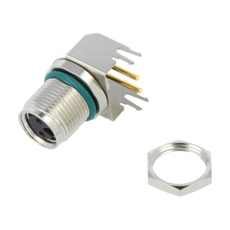 Conector M8 Mamă 2 PIN 90° PCB 4A IP68 | Electronic-mag.ro | Componente Electronice