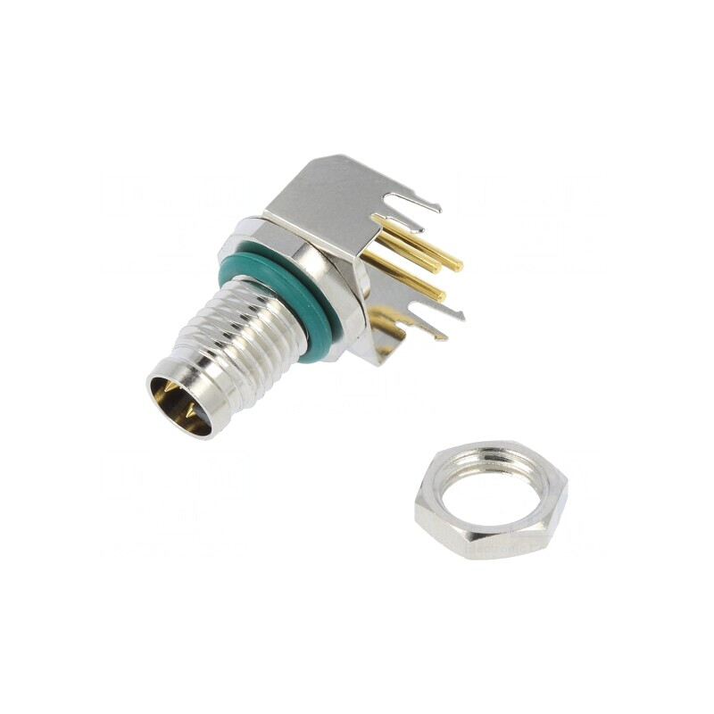 Conector M8 Tată 3 PIN 90° PCB Soclu 4A IP68 | Electronic-mag.ro | Componente Electronice