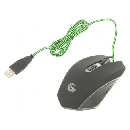 Mouse optic negru-verde USB cu cablu 1,3m 6 butoane | Electronic-mag.ro | Componente Electronice