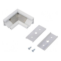 Conector de Colț 90° Albă Aluminiu CORNER14 | Electronic-mag.ro | Componente Electronice