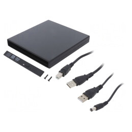Carcasă unitate optică CD/DVD neagră SATA I USB 2.0