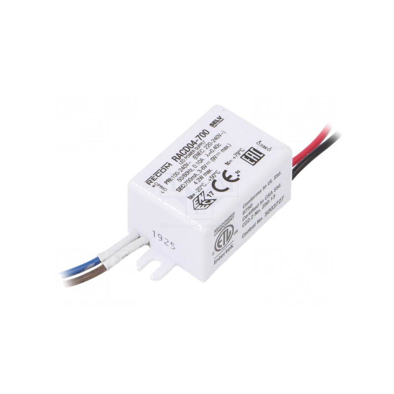 Alimentator LED 4W IP65 3-6V 700mA | Electronic-mag.ro | Componente Electronice