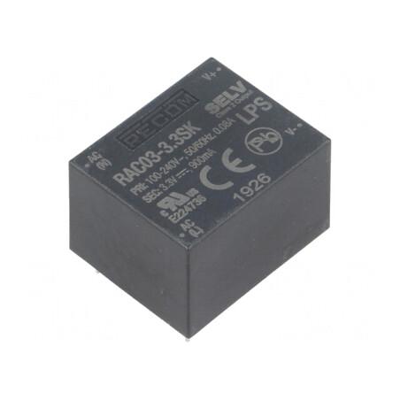 Convertor AC/DC 3W 3,3VDC | Electronic-mag.ro | Componente Electronice