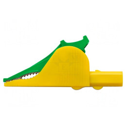 Bornă crocodil 36A galben-verde 32mm | Electronic-mag.ro | Componente Electronice