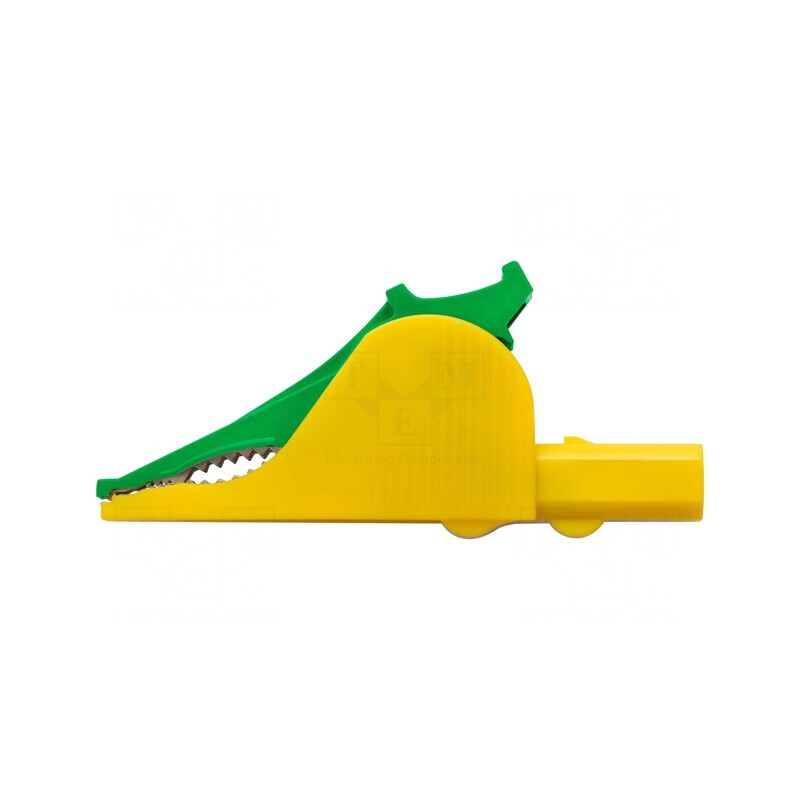 Bornă crocodil 36A galben-verde 32mm | Electronic-mag.ro | Componente Electronice Bornă crocodil 36A galben-verde 32mm | Electronic-mag.ro | Componente Electronice