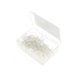 Set 100 x LED THT 3mm Alb 2.7-3.4V 20mA Cu Cutie Plastic | Electronic-mag.ro | Componente Electronice