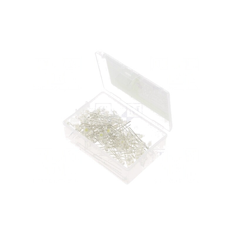 Set 100 x LED THT 3mm Alb 2.7-3.4V 20mA Cu Cutie Plastic | Electronic-mag.ro | Componente Electronice Set 100 x LED THT 3mm Alb 2.7-3.4V 20mA Cu Cutie Plastic | Electronic-mag.ro | Componente Electronice