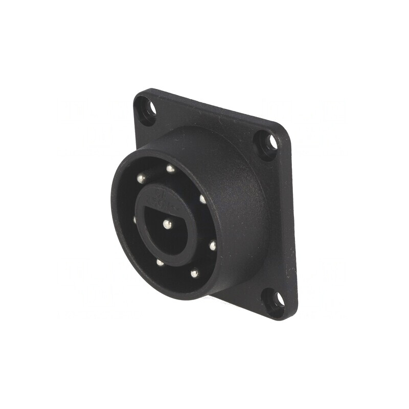 Conector Circular THT Tată 8 Pin 6A 250VAC Poliamidă | Electronic-mag.ro | Componente Electronice