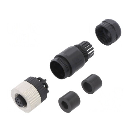 Mufă M12 4 PIN mamă pe cablu drept DeviceNet/CANopen | Electronic-mag.ro | Componente Electronice
