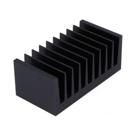 Radiator extrudat cu aripioare negru 50x100x40mm | Electronic-mag.ro | Componente Electronice