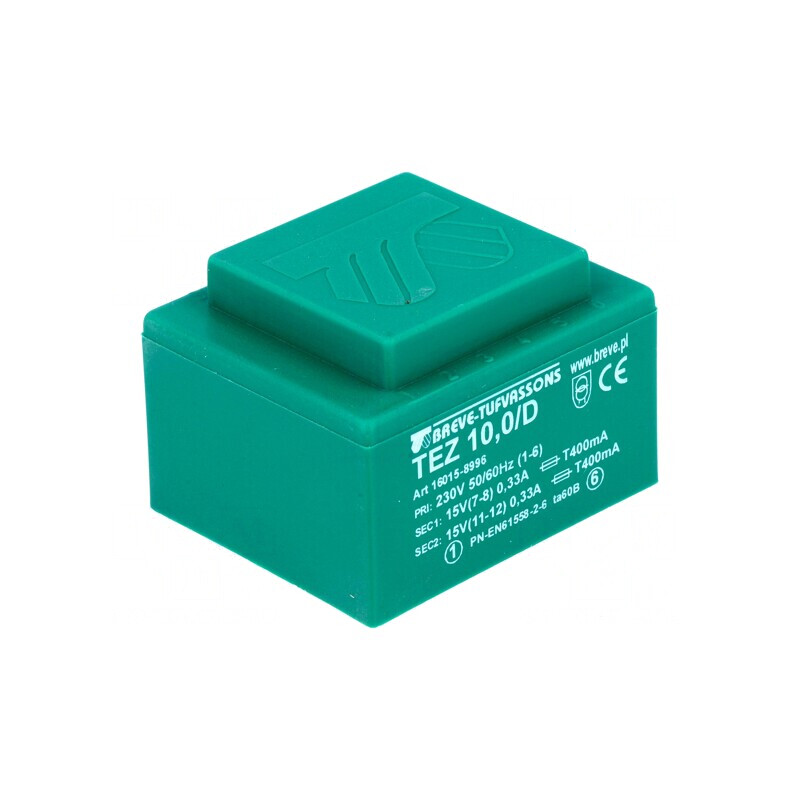 Transformator încapsulat 10VA 230V 15V 333mA | Electronic-mag.ro | Componente Electronice