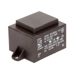 Transformator încapsulat 6VA 230V 9V PCB BVEI | Electronic-mag.ro | Componente Electronice