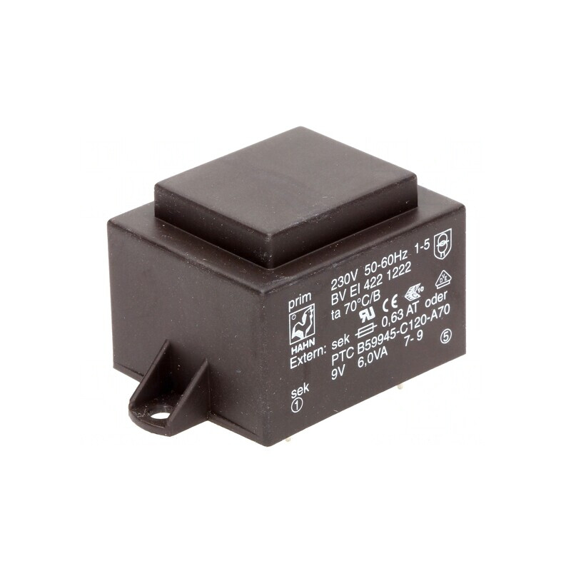 Transformator încapsulat 6VA 230V 9V PCB BVEI | Electronic-mag.ro | Componente Electronice