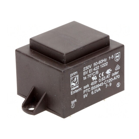 Transformator încapsulat 6VA 230V 9V PCB BVEI | Electronic-mag.ro | Componente Electronice