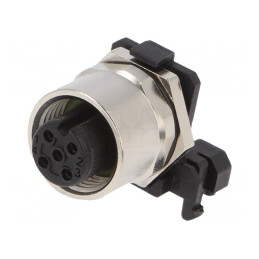 Soclu M12 PIN 5 mamă DeviceNet CANopen THT IP67 60V | Electronic-mag.ro | Componente Electronice