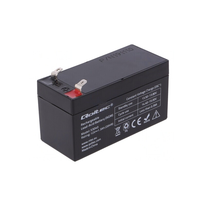 Baterie AGM 12V 1.3Ah Fără Întreținere | Electronic-mag.ro | Componente Electronice