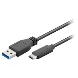 Cablu USB 3.0 USB A la USB C 1m Negru
