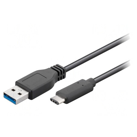 Cablu USB 3.0 USB A la USB C 1m Negru | Electronic-mag.ro | Componente Electronice