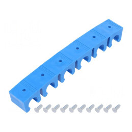 Baretă prindere tuburi 128,5mm 6 secțiuni | Electronic-mag.ro | Componente Electronice
