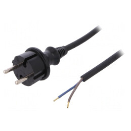 Cablu Electric 2x1mm2 PVC 4.5m Negru 16A | Electronic-mag.ro | Componente Electronice