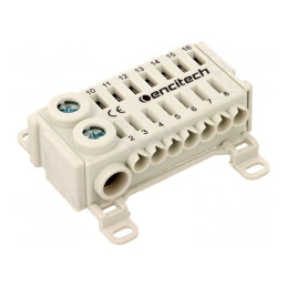 Bloc de Distribuție Gri cu 16 Borne TS35 | Electronic-mag.ro | Componente Electronice