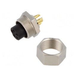 Conector M9 Mamă Aurit 125V IP40 5-PIN Drept | Electronic-mag.ro | Componente Electronice
