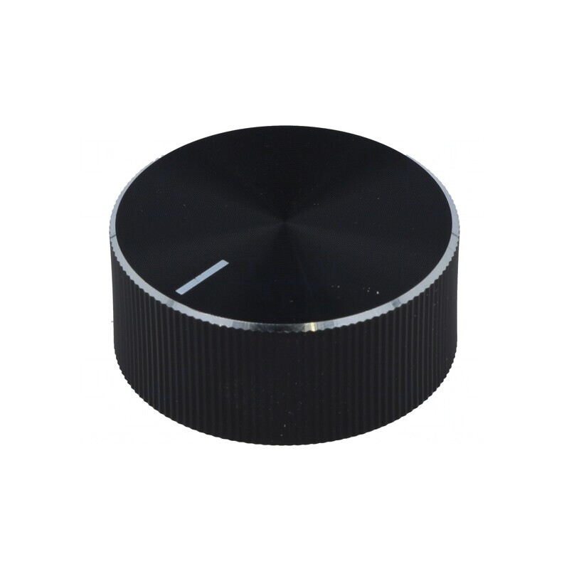 Buton Rotativ Indicator Negru 6mm Aluminiu Plastic | Electronic-mag.ro | Componente Electronice