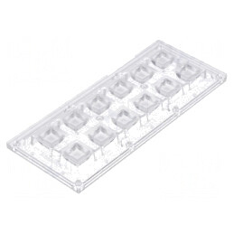 Lentilă LED dreptunghiulară transparentă 85-103° 11,4mm | Electronic-mag.ro | Componente Electronice