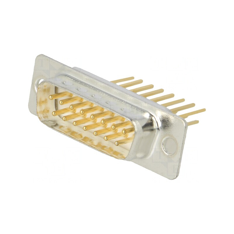 Conector D-Sub 15 PIN Soclu Tată PCB Angulat THT | Electronic-mag.ro | Componente Electronice