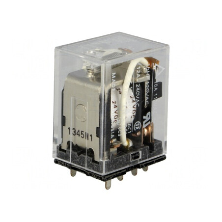 Releu Electromagnetic DPDT 24VDC 10A | Electronic-mag.ro | Componente Electronice