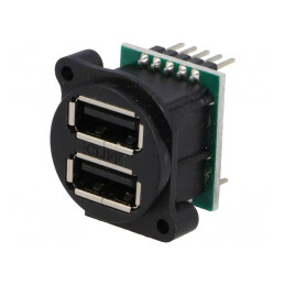 Soclu USB A pentru Panou cu Șuruburi și Pini Dubli | Electronic-mag.ro | Componente Electronice