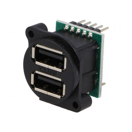 Soclu USB A pentru Panou cu Șuruburi și Pini Dubli | Electronic-mag.ro | Componente Electronice