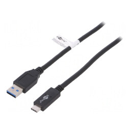 Cablu USB 3.1 A la C 1m Negru 10Gbps | Electronic-mag.ro | Componente Electronice