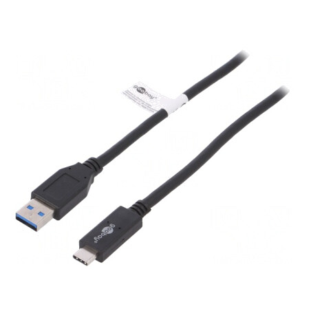 Cablu USB 3.1 A la C 1m Negru 10Gbps | Electronic-mag.ro | Componente Electronice