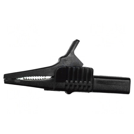 Bornă crocodil neagră 30A 1kV 19mm | Electronic-mag.ro | Componente Electronice