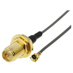 Cablu-adaptor; Lung: 150mm; I-PEX (u.FL),SMA-Reverse Polarity