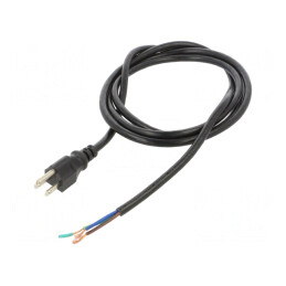 Cablu de Alimentare NEMA 5-15 3x18AWG 2m Negru 10A | Electronic-mag.ro | Componente Electronice