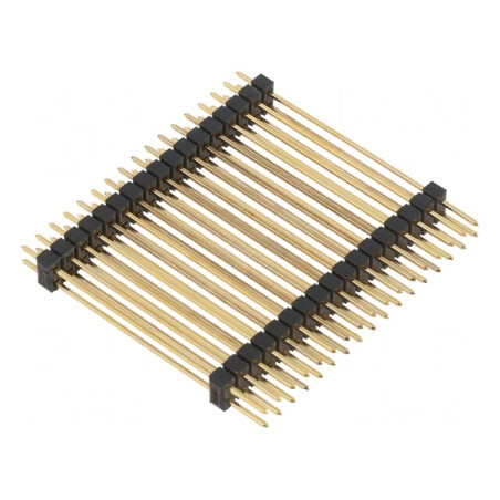 Şir pini 2x17 2,54mm aurit THT | Electronic-mag.ro | Componente Electronice