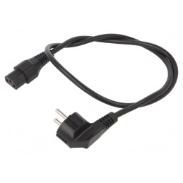 Cablu Alimentare Unghiular CEE 7/7 la IEC C13 1m Negru | Electronic-mag.ro | Componente Electronice