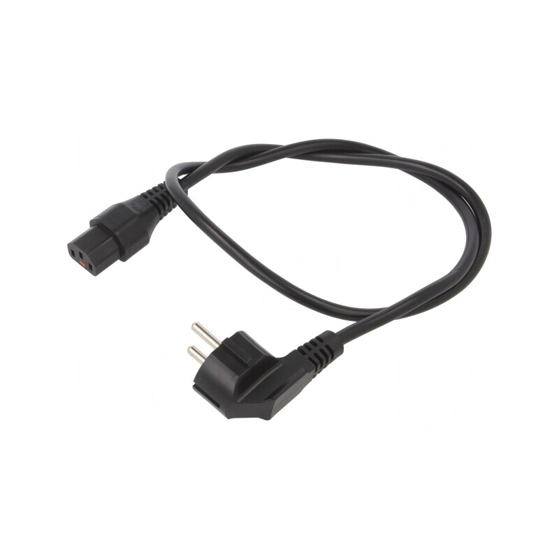 Cablu Alimentare Unghiular CEE 7/7 la IEC C13 1m Negru | Electronic-mag.ro | Componente Electronice